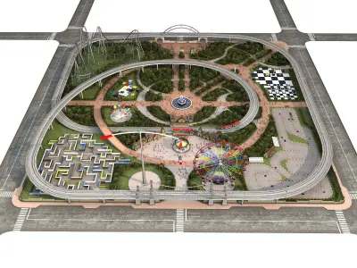 Amusement Park Low-poly 3D model