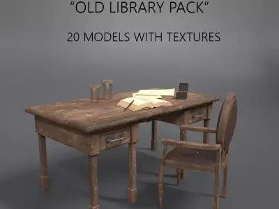 Old Library Pack 3D model