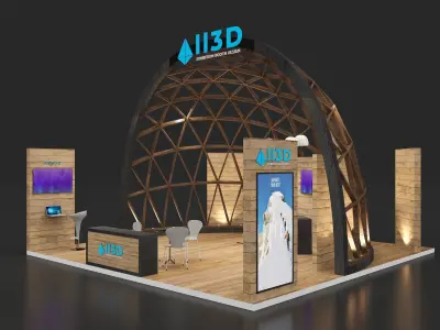 Exhibition Stand Stall Two Side Open 7X7 3D model