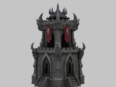 Dark Fortress Tower Low-poly 3D model