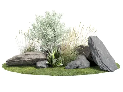 Stone and Bush Pack 28 3D model