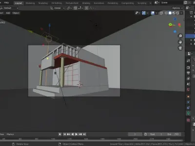 Fast Food Restaurant Free low-poly 3D model