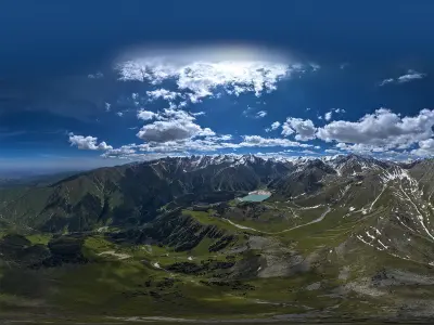 HDR - Big Almaty peak and Big Almaty Lake 3D model