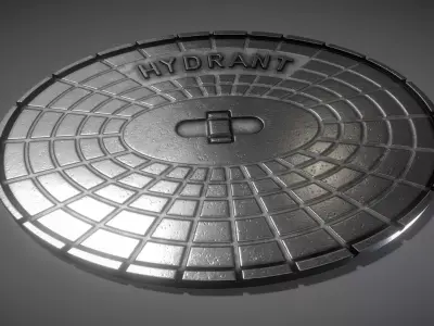 Sewer Cover 2 Hydranten High-Poly 3D model