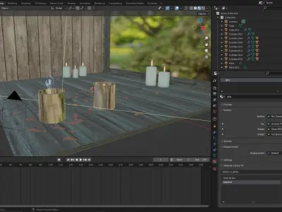 A realistic candle scene 3D model