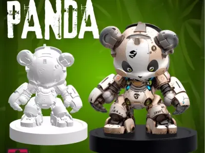 Mechanical Panda Robot STL File 3D print model