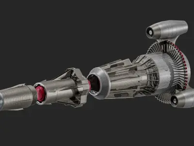 Sci-fi Missile 2 Pack Low-poly 3D model