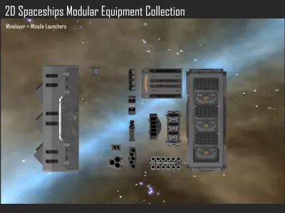 2D Spaceship Modular Equipment Collection Texture