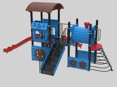 Train Style Playground 2 Low-poly 3D model