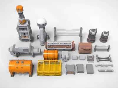 sci-fi Architecture kitbash 17 3D model