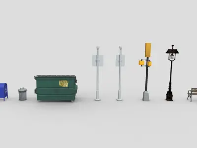 city street elelment 3D model