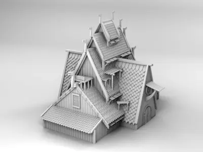 Large Viking house 3D print model