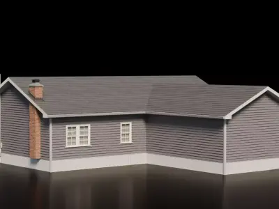 American Cottage House 9 Low-poly 3D model