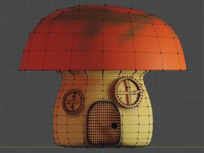 Mushroom House Low-poly 3D model