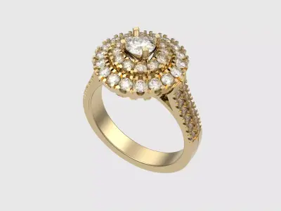 Radiant Double Halo Ring JDBCo 3D print model