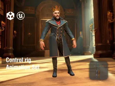 Regal Ruler in Elegant Attire Low-poly 3D model