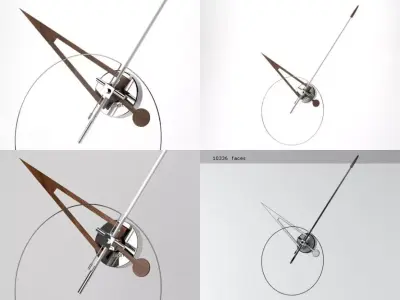 Cris wall clock with wooden rod 3D model