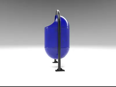 Architectural Park garbage can  Low-poly 3D model
