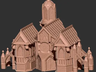 Vase Mode Terrain - Fortress Monastery 1 3D print model