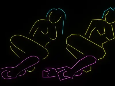 low poly and high poly smooth stripper sign club neon Free 3D model