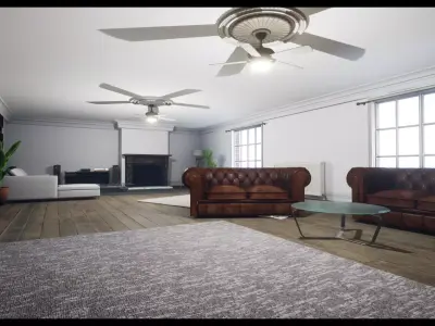 Modular Modern Apartment and Props Low-poly 3D model