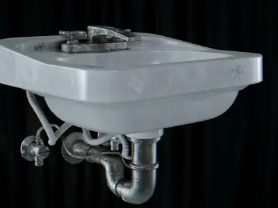 Sink New and Abandoned Low-poly 3D model