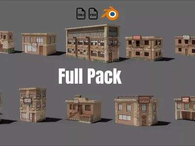 Old Building - Game Ready 3D Model 3D model