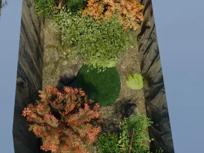 Game Ready Forest Map with LakesPonds and 4 Connected Sectors Low-poly 3D model