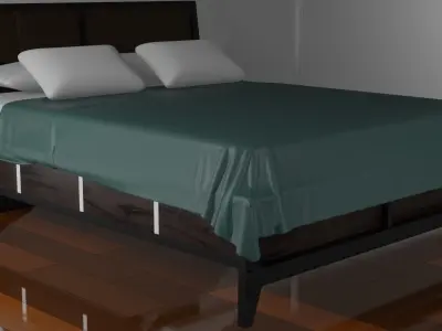 wooden bed 3D model