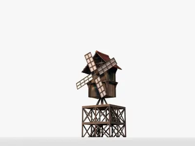 Mill 01 Low-poly 3D model