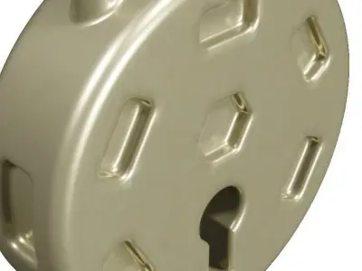 Classic Brass Lock Low-poly 3D model