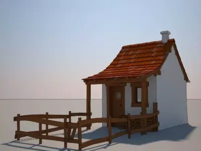 Cartoon Medieval House 02 3D model