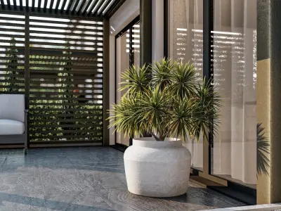 Vase-pot  exterior Low-poly 3D model