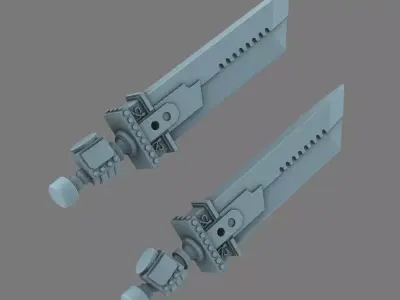 Space Knights Fantasy Cloud Sword RIGHT 3D print model