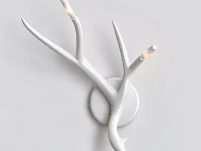 Superordinate Antlers sconce hardwired white von Roll Hill 3D model