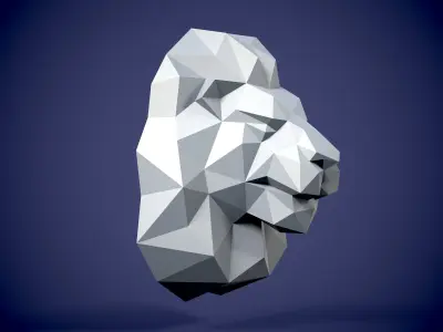 Lion in Low Poly style with Pepakura 3D print model