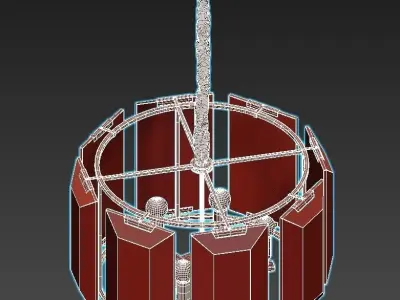 omnilux-noventa-oml-81503-06 light chandelier in brass with c... 3D model