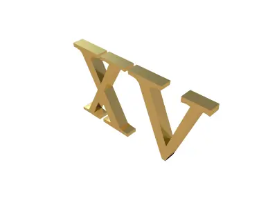 Roman Numerals 15 v1 002 Low-poly 3D model