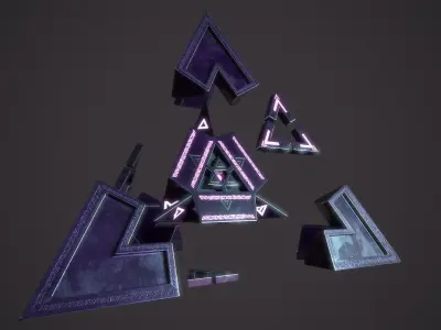 Alien artifact animated camera drone  Low-poly 3D model