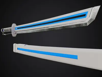 Sci-Fi Katana PBR low-poly game ready Low-poly 3D model