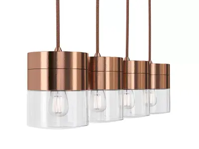 CHAPEAU SATIN COPPER HANGING LIGHT FIXTURE 3D model