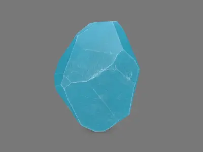 Crystal turquoise quartz cabochon Low-poly 3D model