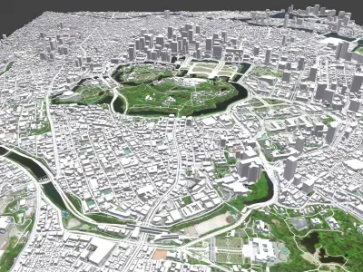 Cityscape Tokyo Japan fragment city 3D model