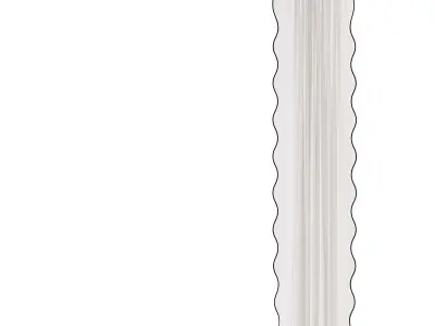 Marbella Curtain Scalloped Linen With Coloured Trim 3D model