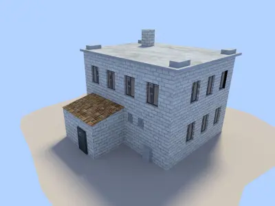 building house in minecraft Low-poly 3D model