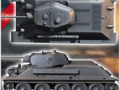 T-34-57 M1941 - Soviet army WW2 Second World East front Ostfront 3D print model