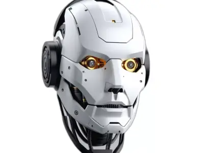 Futuristic SciFi Robot Head Model Low-poly 3D model