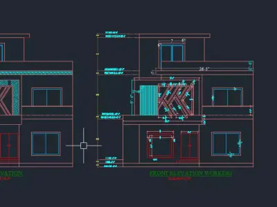 Front elevation View  3D model