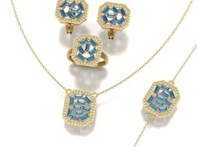 Complete jewelry set 3D print model