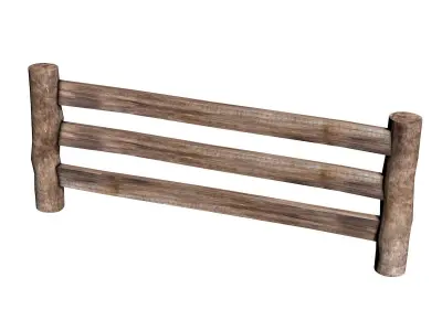 Wooden Fence  Low-poly 3D model